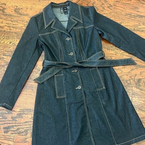 Bisou Bisou Dark Denim Dress Size Small - Picture 1 of 8
